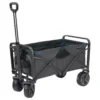 A Mac Sports XL Folding Wagon with large all-terrain wheels, built-in brakes, and a back panel that opens for easy loading. Ideal for trips to the store, beach, or camping, and folds easily for storage.