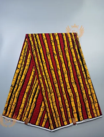 Vibrant real wax print fabric in African patterns, made from 100% cotton for versatile fashion and decor projects.