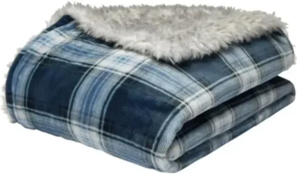 ORV Cozy Luxe Plush Throw Blanket in Red with a classic plaid design, oversized 60 x 70 inches, for ultimate comfort and warmth.